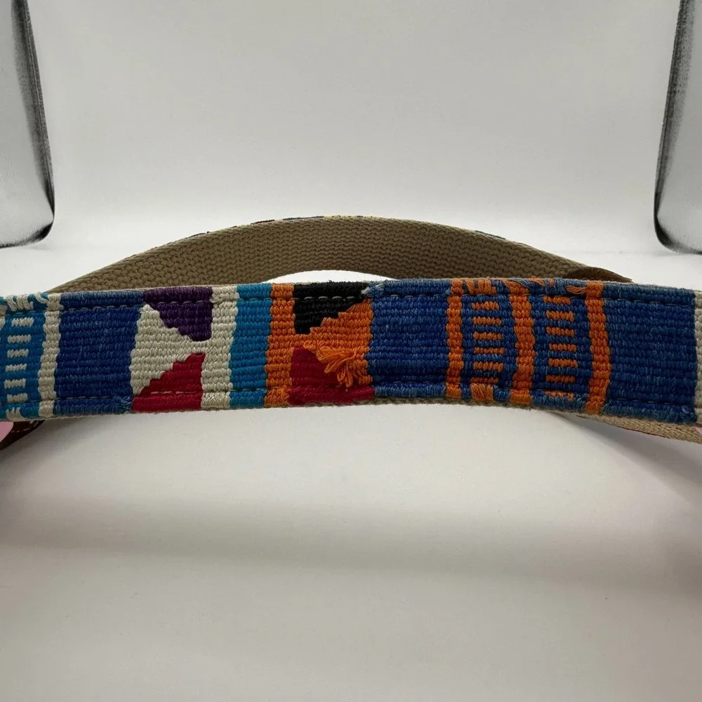 A Tail We‎ Could Wag Southwestern Serape Woven Belt Multicolor Cactus Sz 38